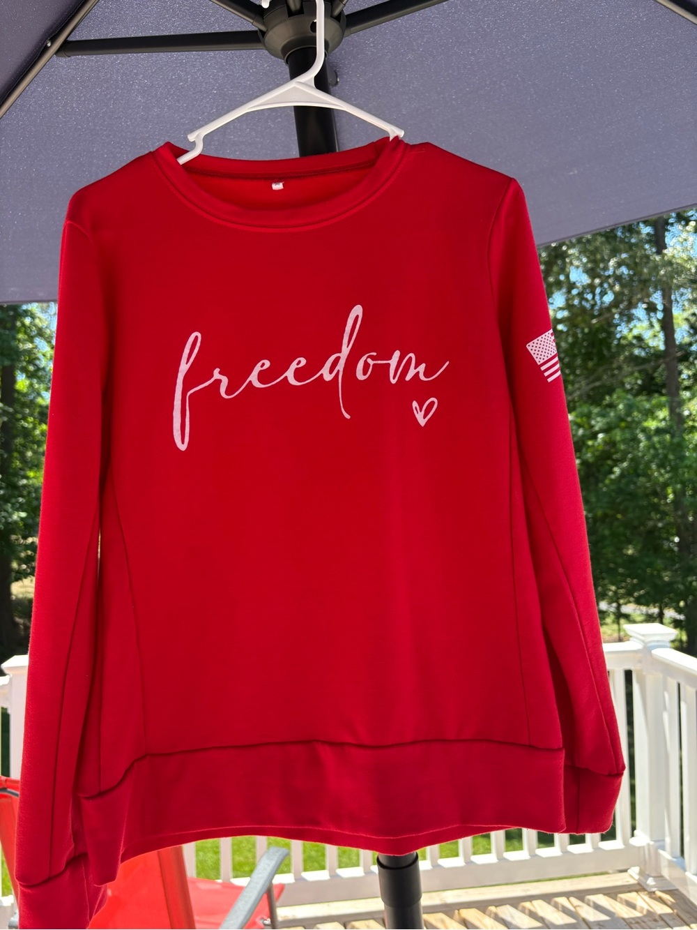 Red "Freedom" Graphic Sweatshirt